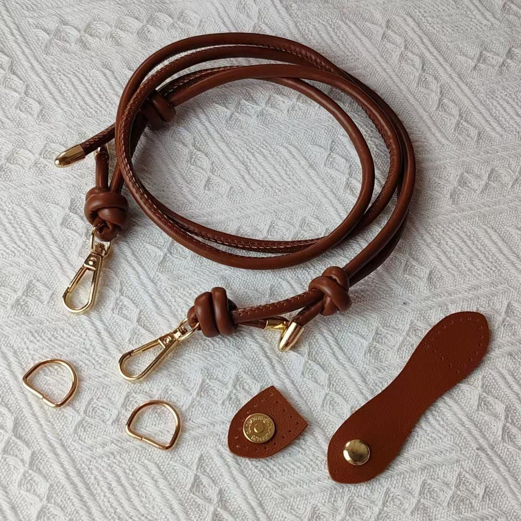 Leather Bag Strap with Gold Hardware