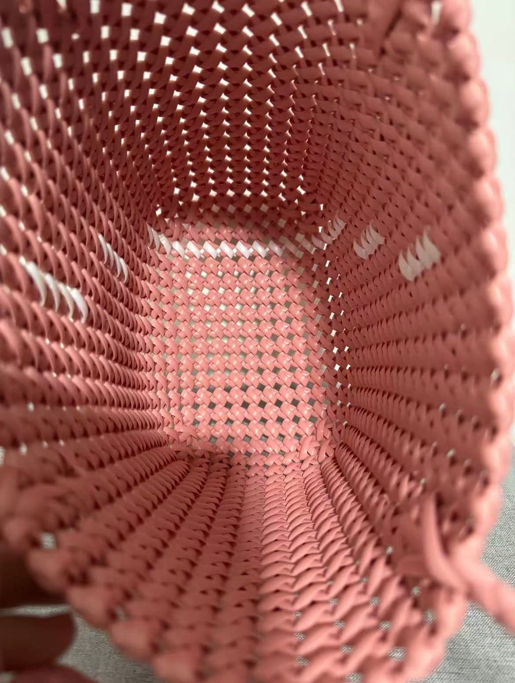 Rose Pink Woven Tote Bag