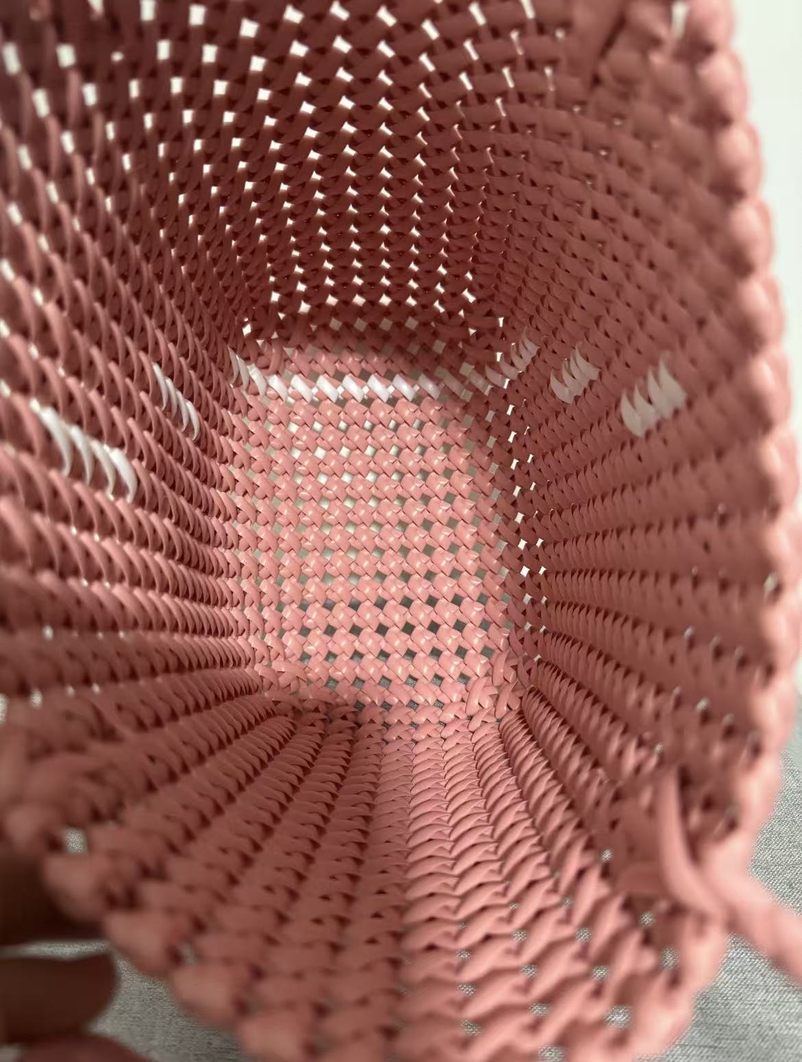 Rose Pink Woven Tote Bag