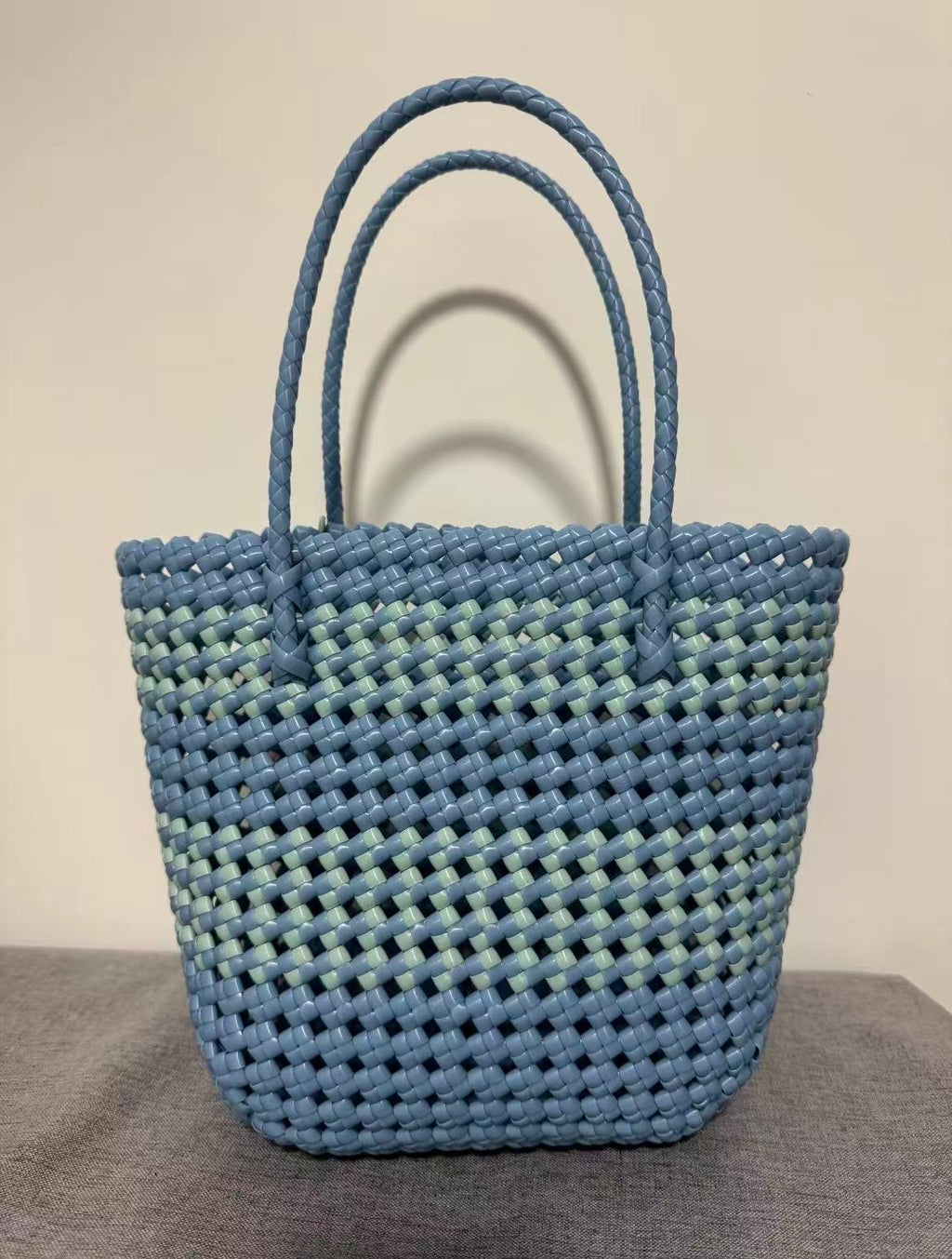 Ocean Blue Woven Tote Bag