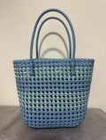 Ocean Blue Woven Tote Bag