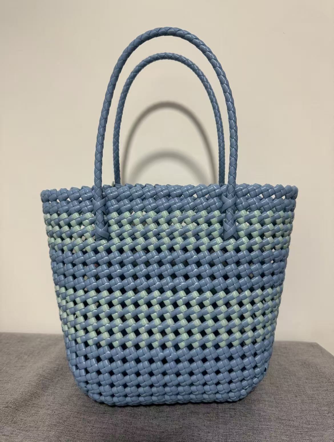 Ocean Blue Woven Tote Bag