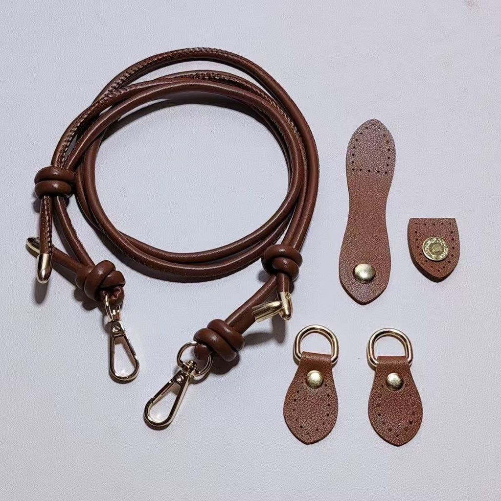 Leather Bag Strap with Gold Hardware