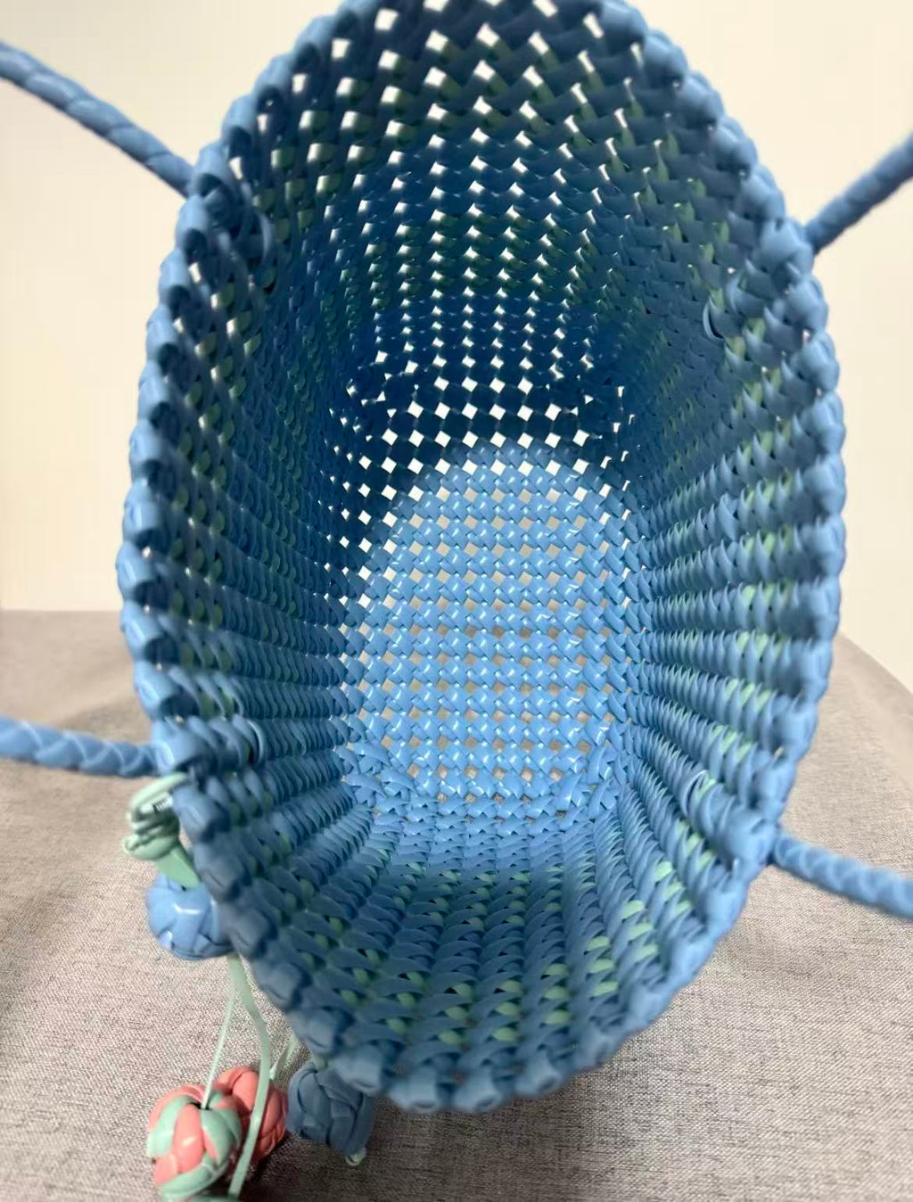 Ocean Blue Woven Tote Bag