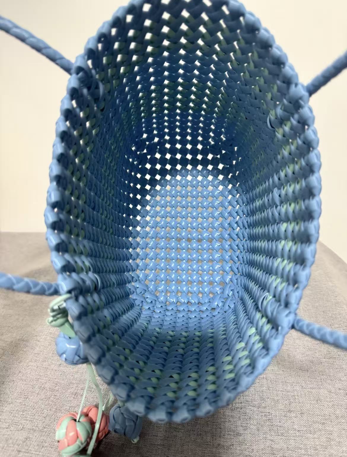 Ocean Blue Woven Tote Bag