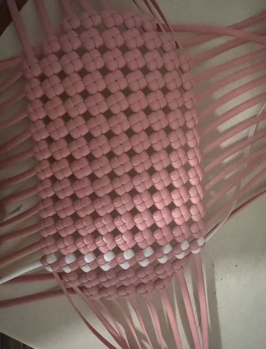 Rose Pink Woven Tote Bag